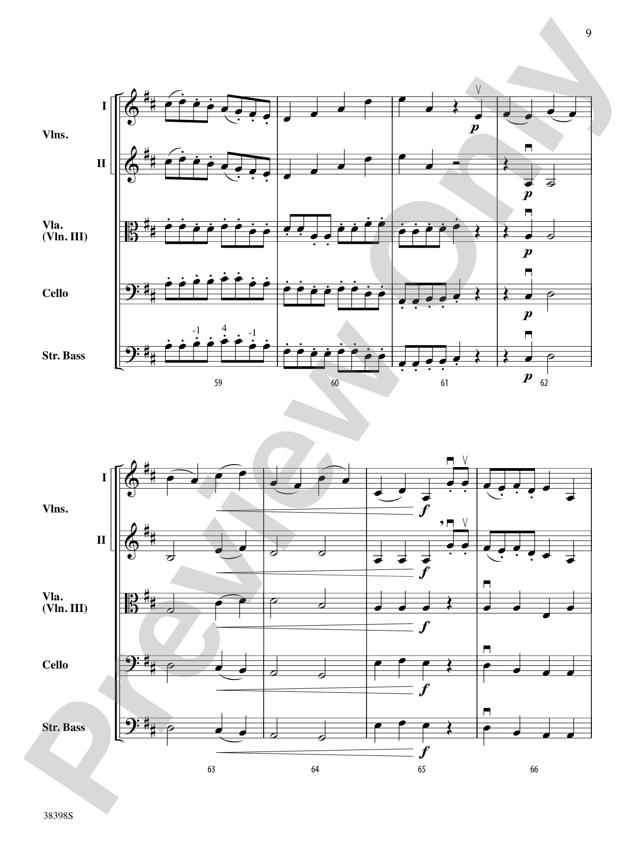 Eine Kleine Bachmusik (from Brandenburg Concerto No. 5 in D Major): String Orchestra Conductor Score & Parts