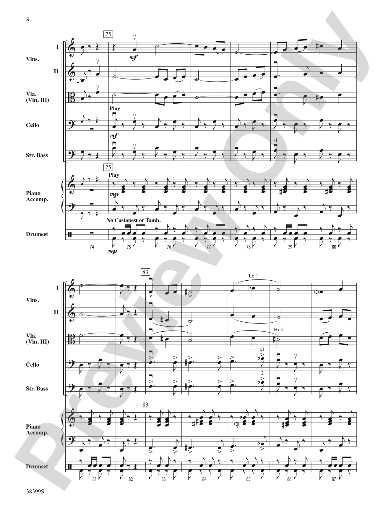 Andalucía: String Orchestra Conductor Score & Parts