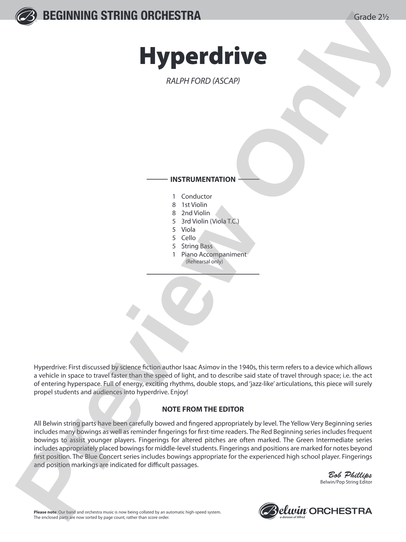 Hyperdrive: String Orchestra Conductor Score & Parts