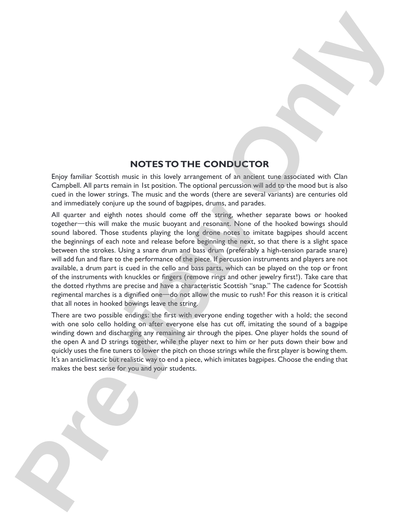The Campbells are Coming: String Orchestra Conductor Score & Parts