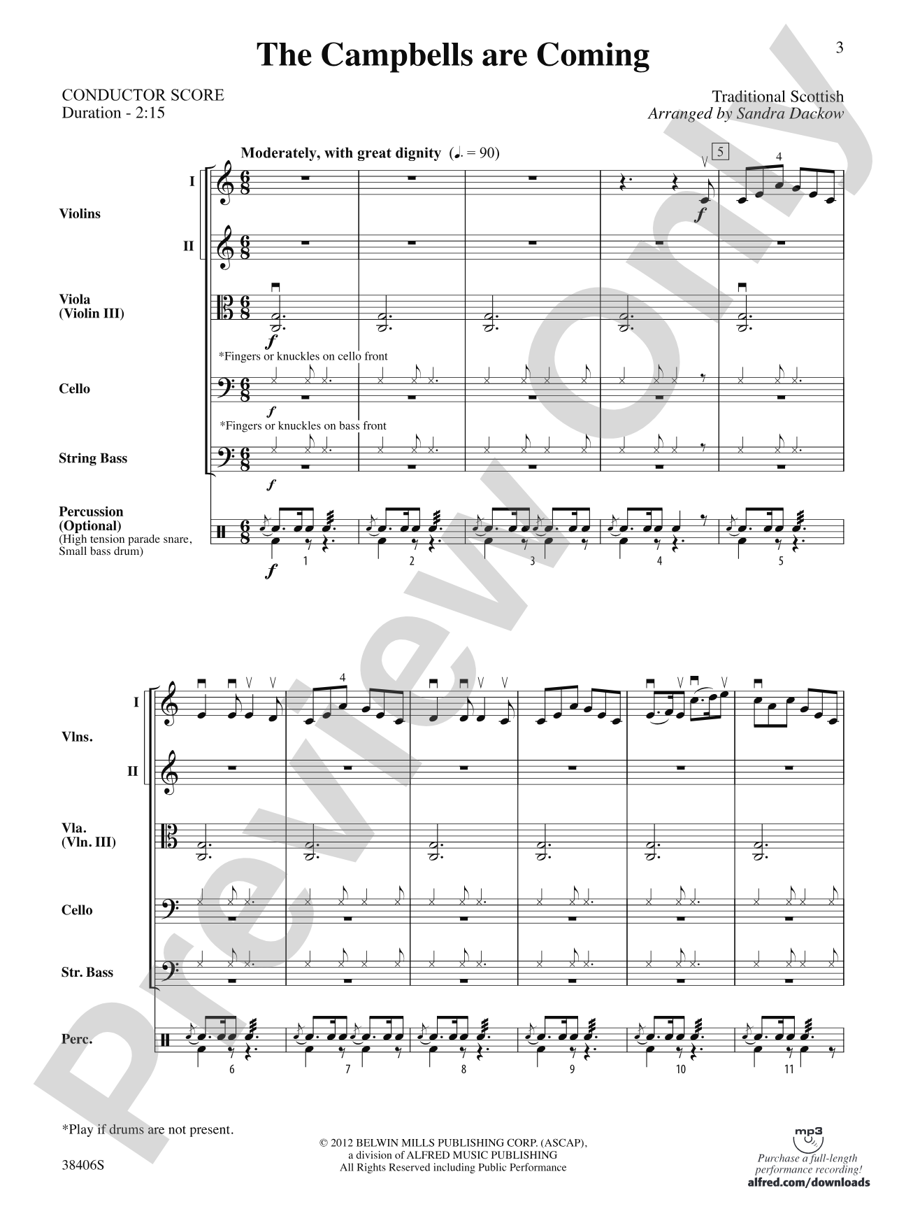 The Campbells are Coming: String Orchestra Conductor Score & Parts