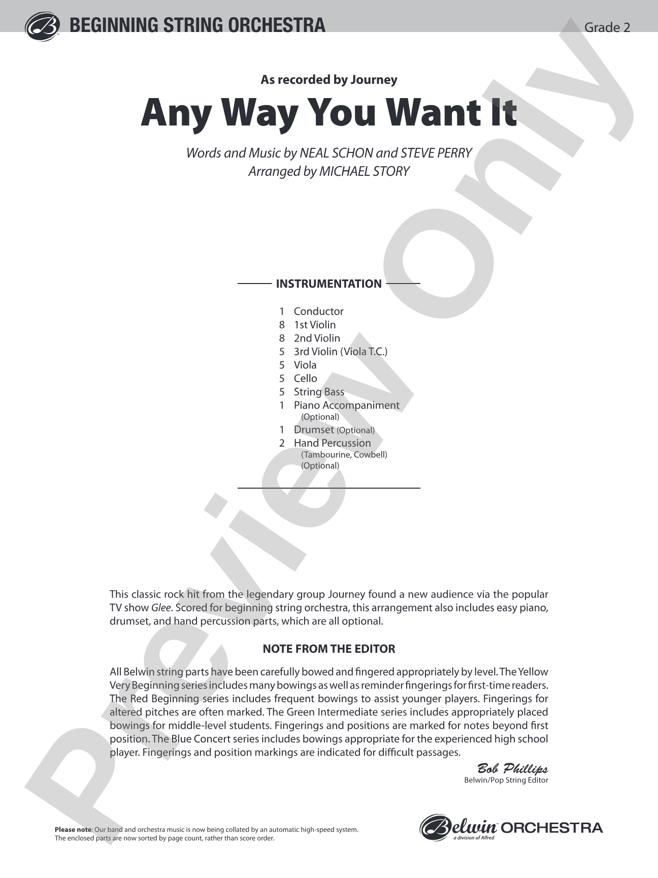 Any Way You Want It: String Orchestra Conductor Score & Parts