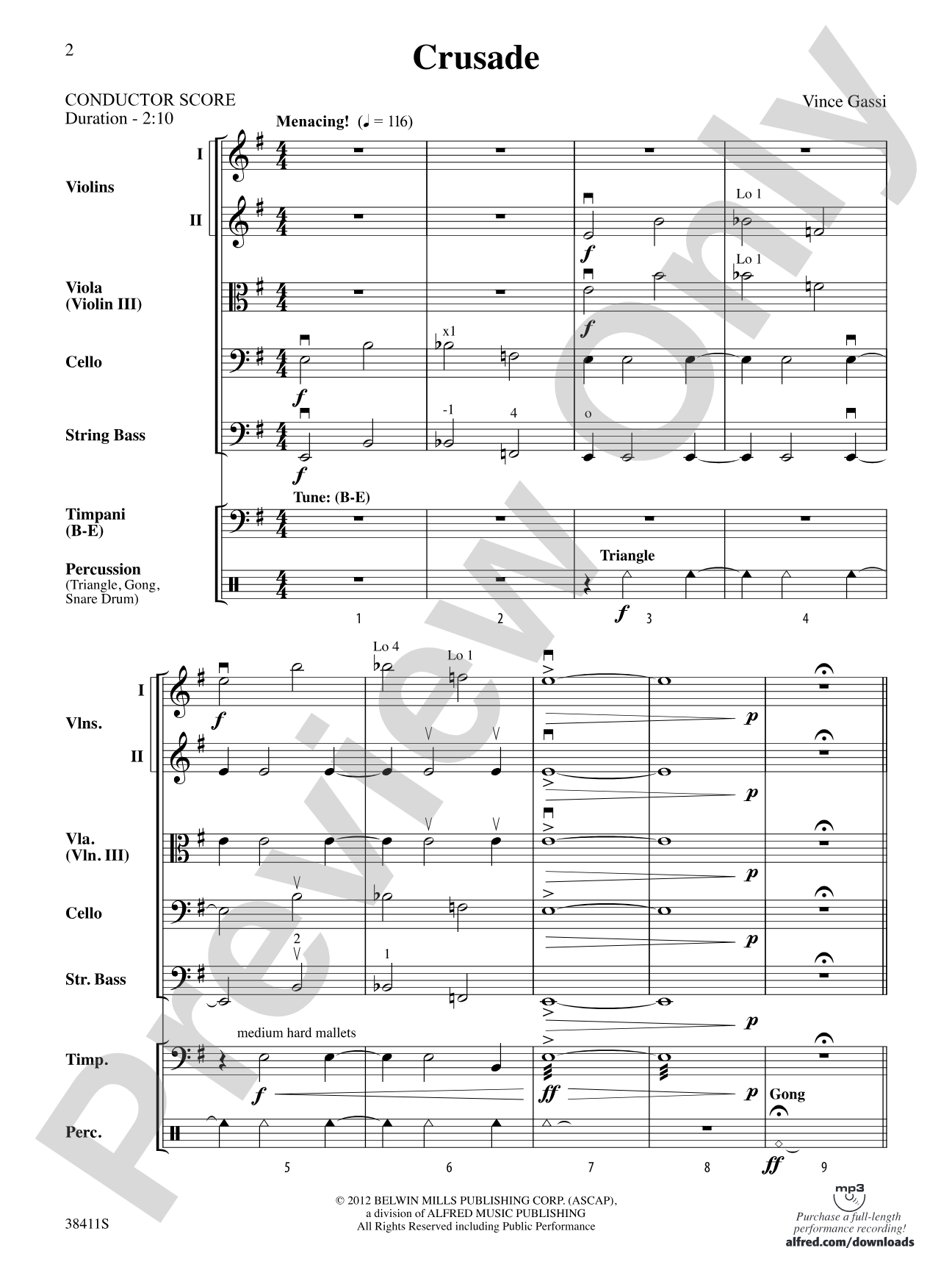 Crusade: String Orchestra Conductor Score & Parts