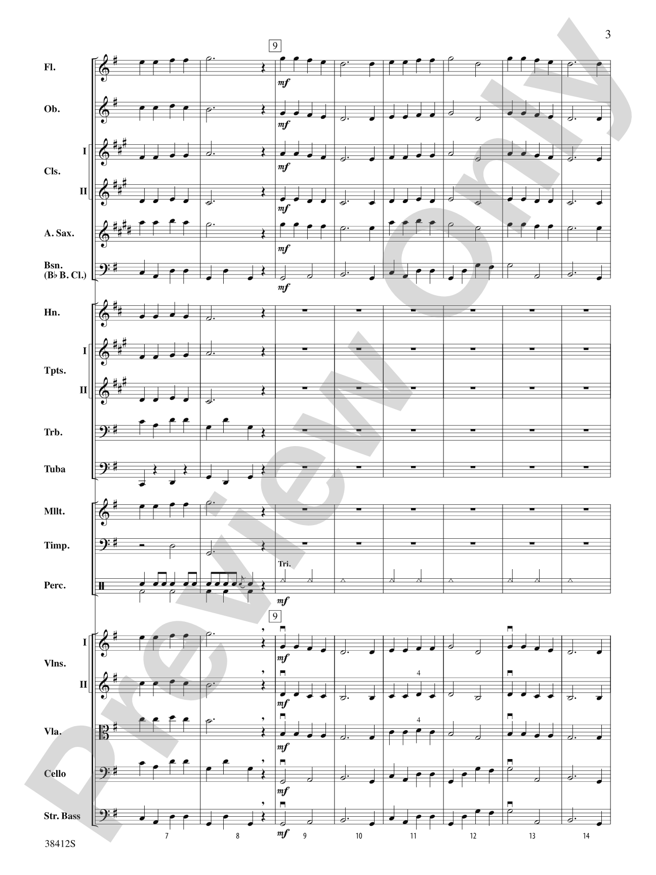 Rigaudon: Full Orchestra Conductor Score & Parts