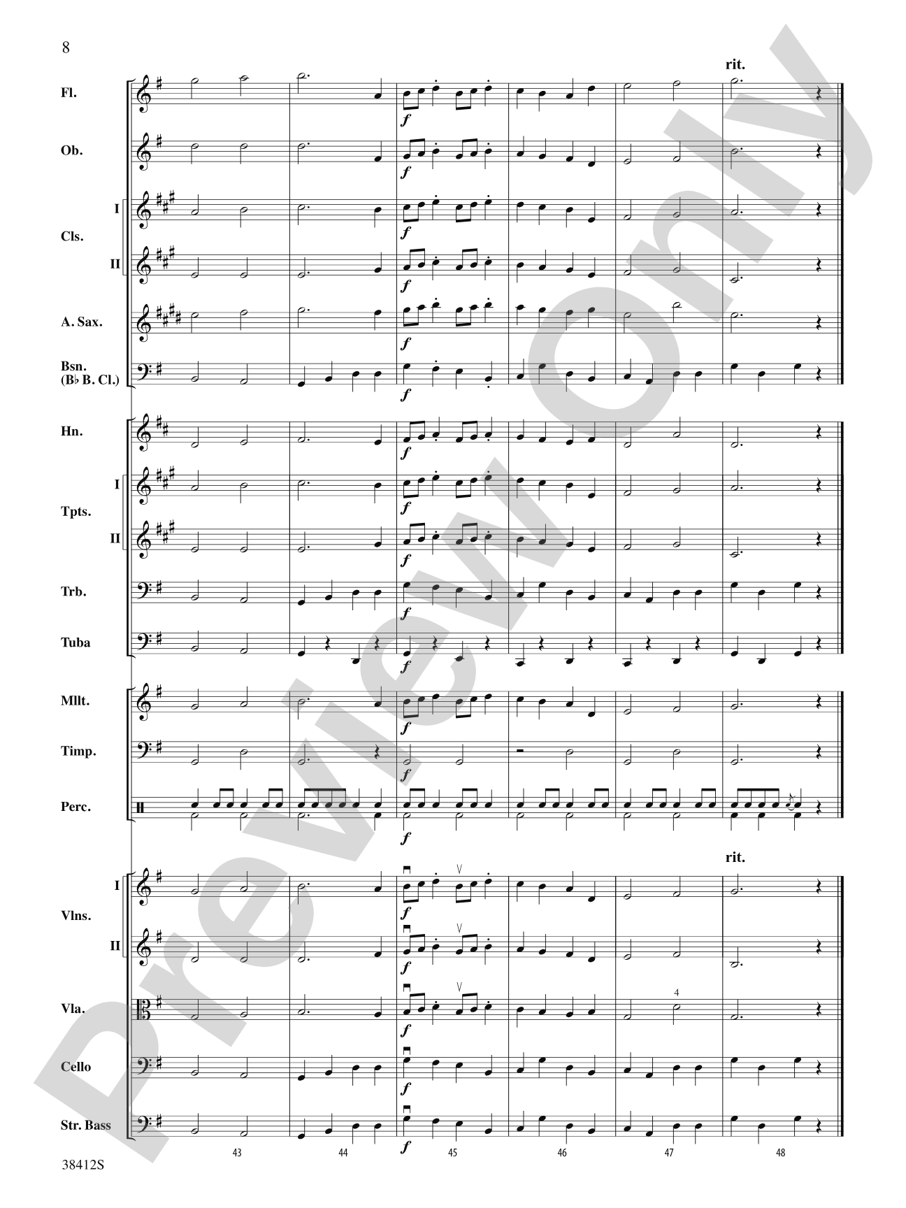 Rigaudon: Full Orchestra Conductor Score & Parts