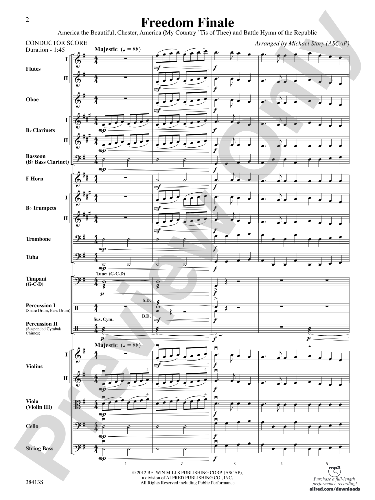 Freedom Finale: Full Orchestra Conductor Score & Parts
