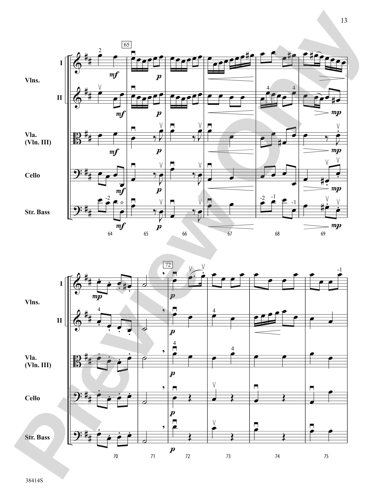 Concerto a Cinque, Op. 7, No. 1: String Orchestra Conductor Score & Parts