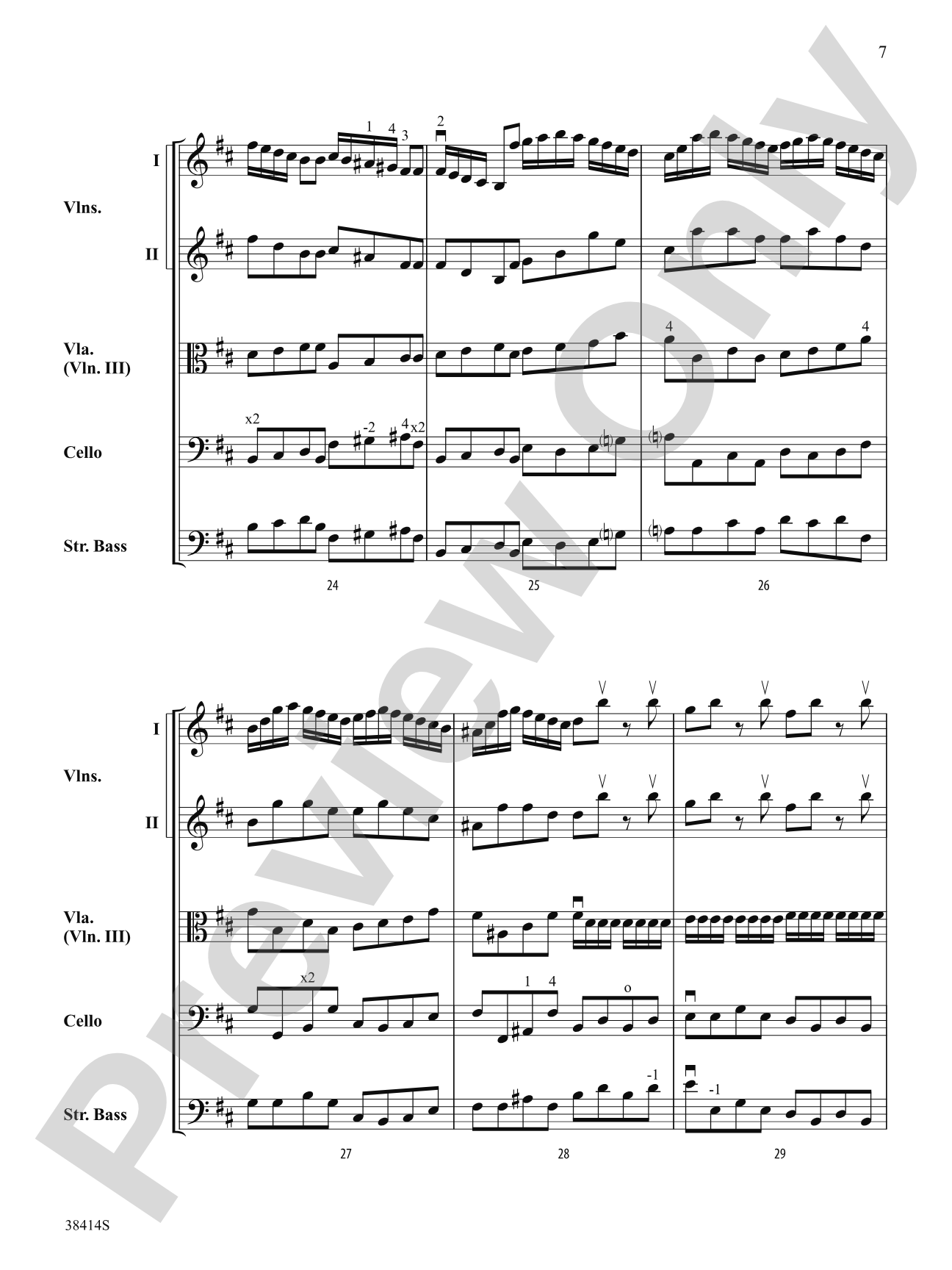 Concerto a Cinque, Op. 7, No. 1: String Orchestra Conductor Score & Parts