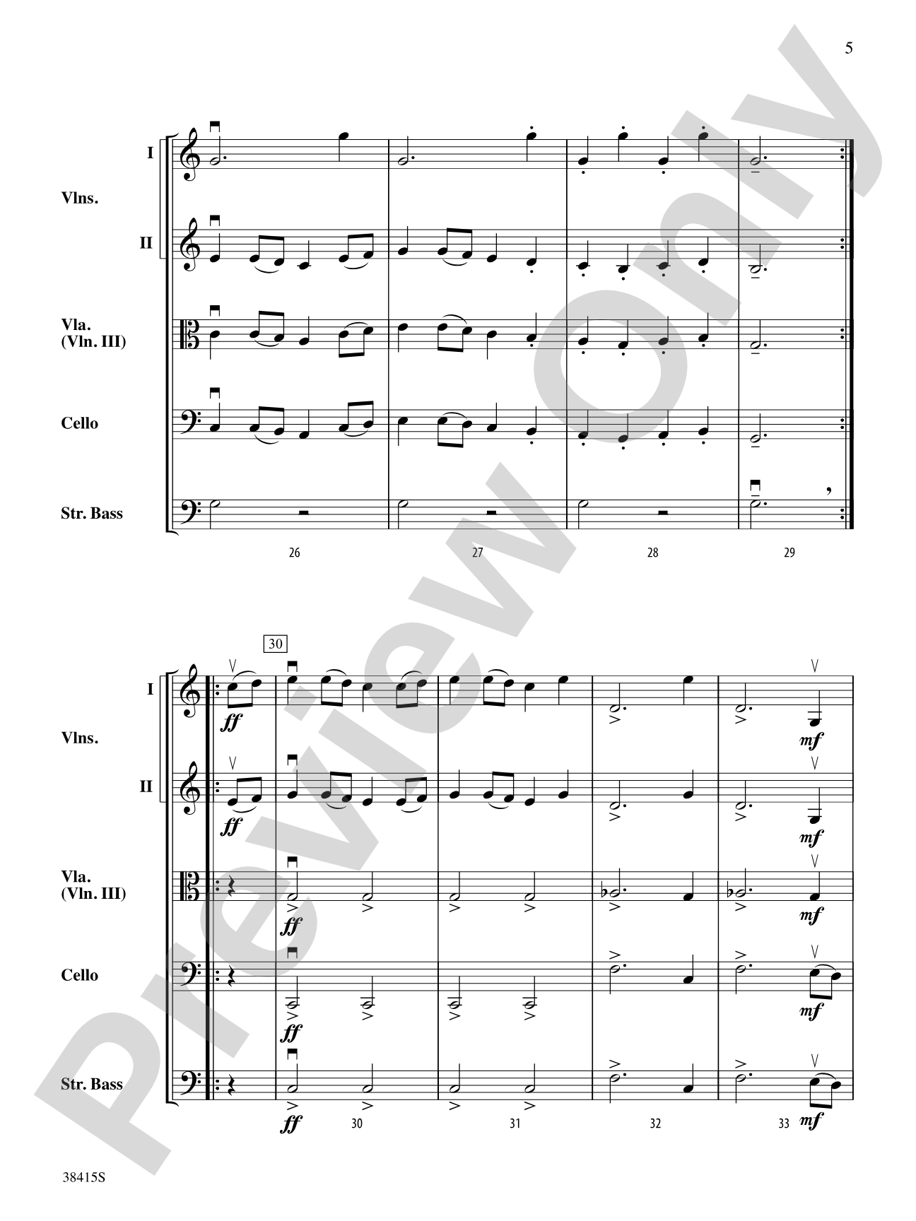 A Midsummer Night's Dream (Dance of the Clowns): String Orchestra Conductor Score & Parts