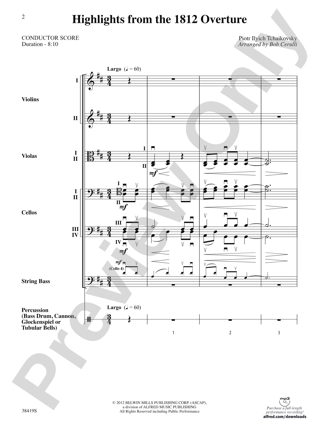 Highlights from the 1812 Overture: Score