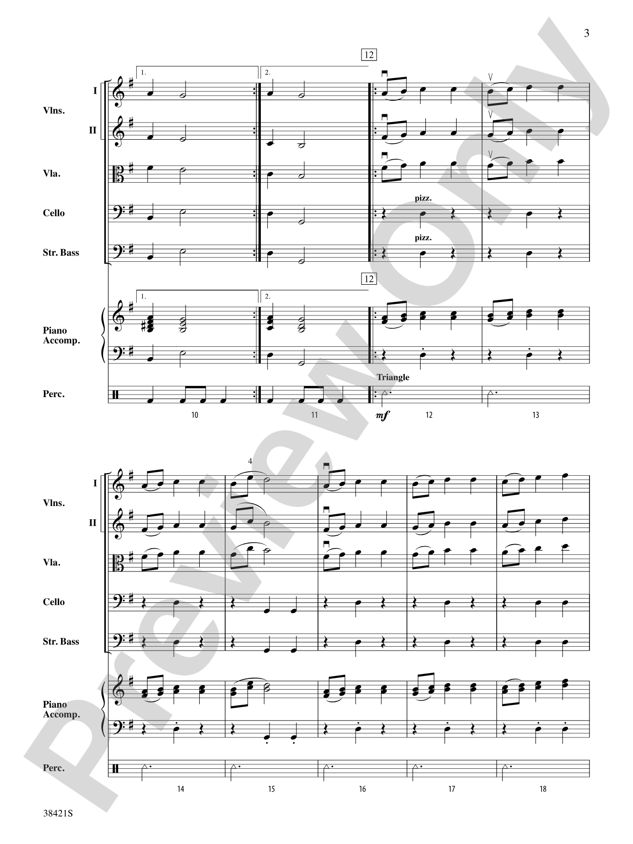 Slavonic Dance No. 1: String Orchestra Conductor Score & Parts