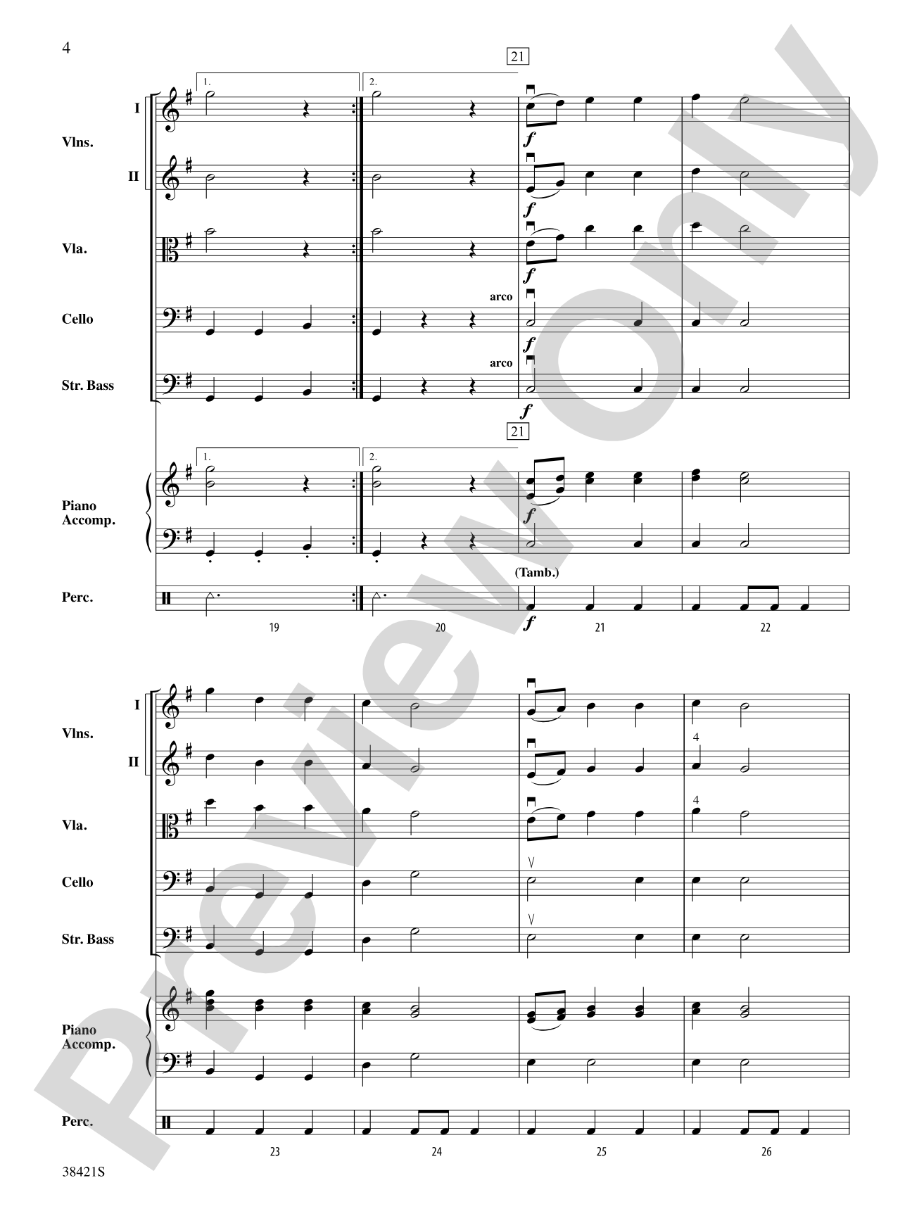 Slavonic Dance No. 1: String Orchestra Conductor Score & Parts