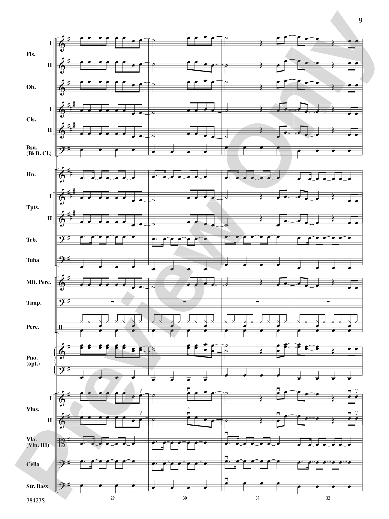 Edge of Glory: Full Orchestra Conductor Score & Parts