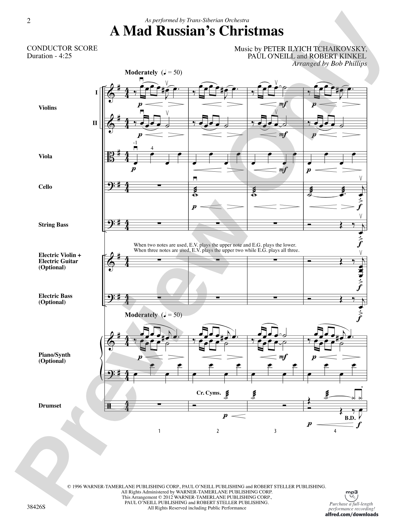 A Mad Russian's Christmas: String Orchestra Conductor Score & Parts