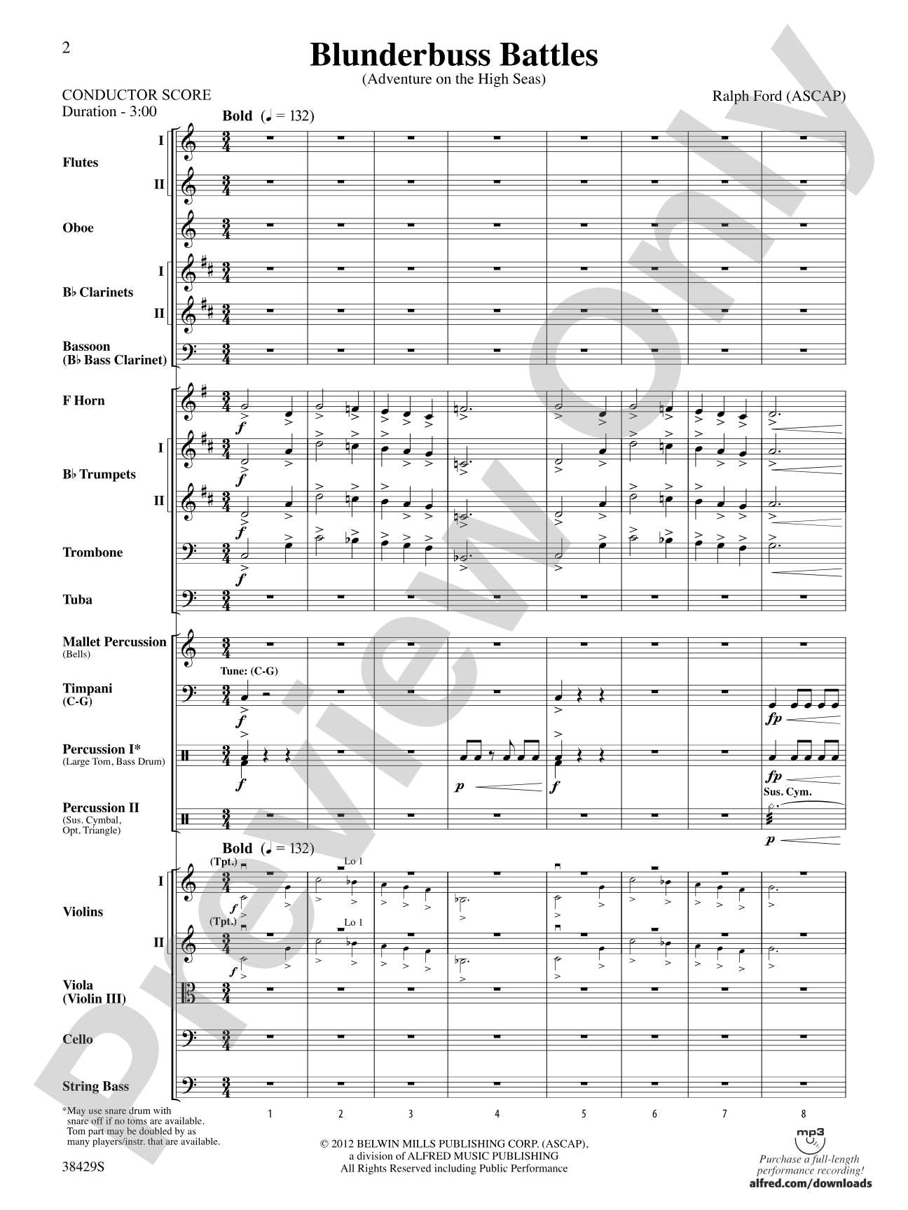 Blunderbuss Battles: Full Orchestra Conductor Score & Parts