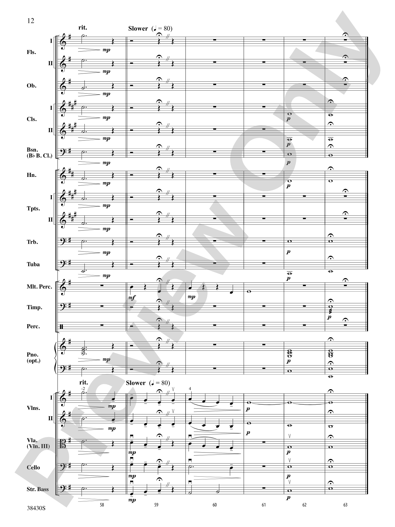 O Come, O Come Emmanuel: Full Orchestra Conductor Score & Parts