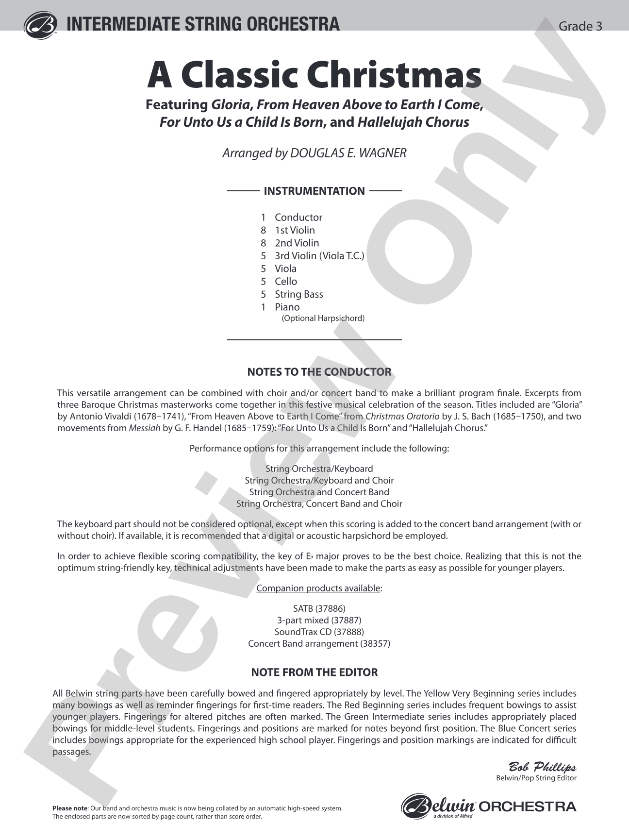 A Classic Christmas: String Orchestra Conductor Score & Parts