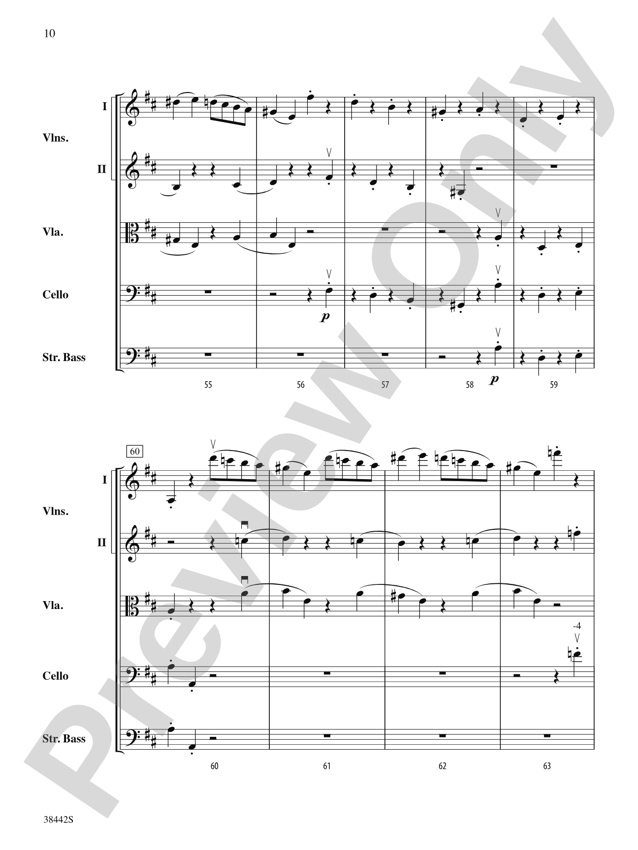 Sonata, Op. 10, No. 3: String Orchestra Conductor Score & Parts