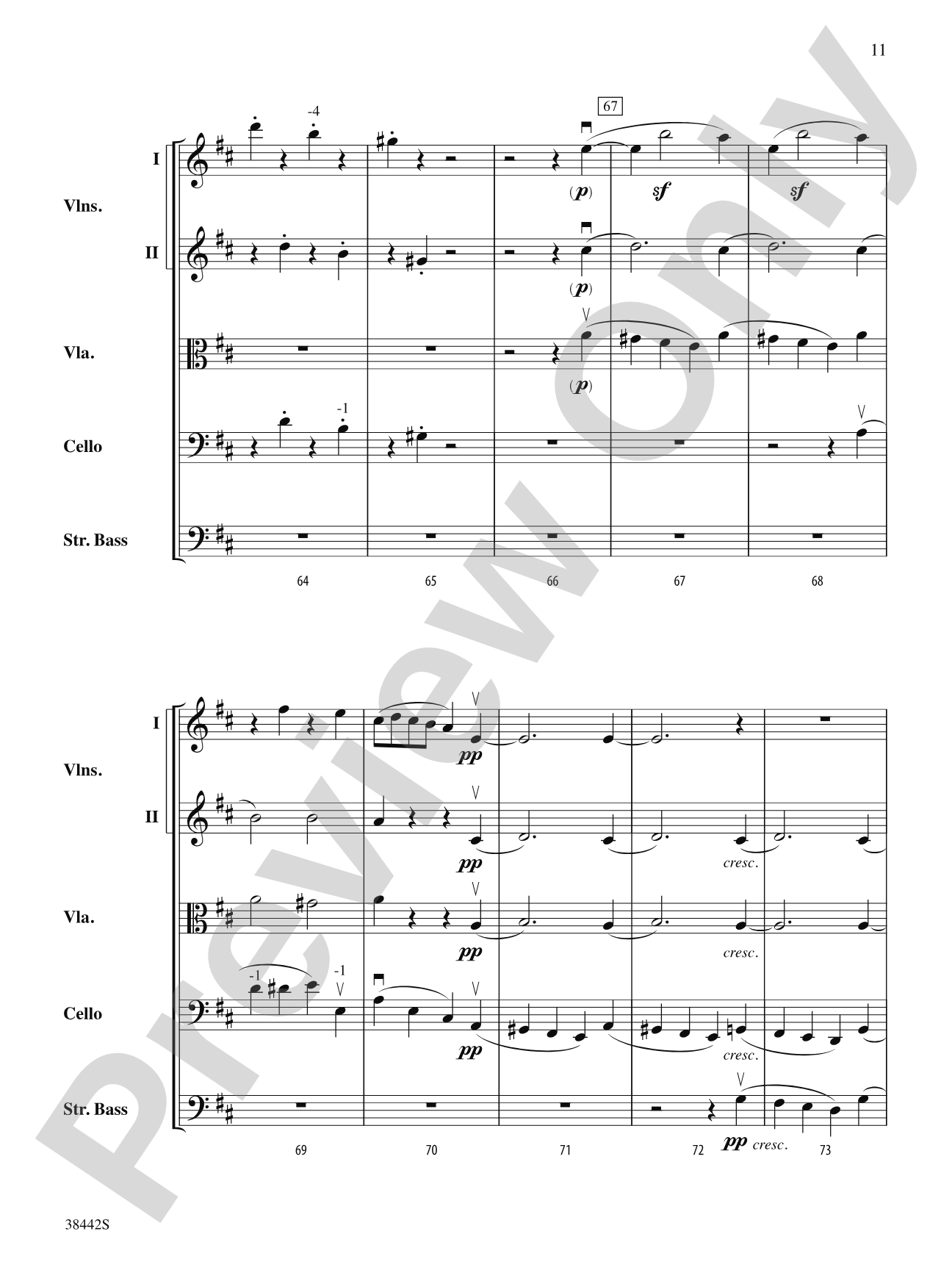 Sonata, Op. 10, No. 3: String Orchestra Conductor Score & Parts