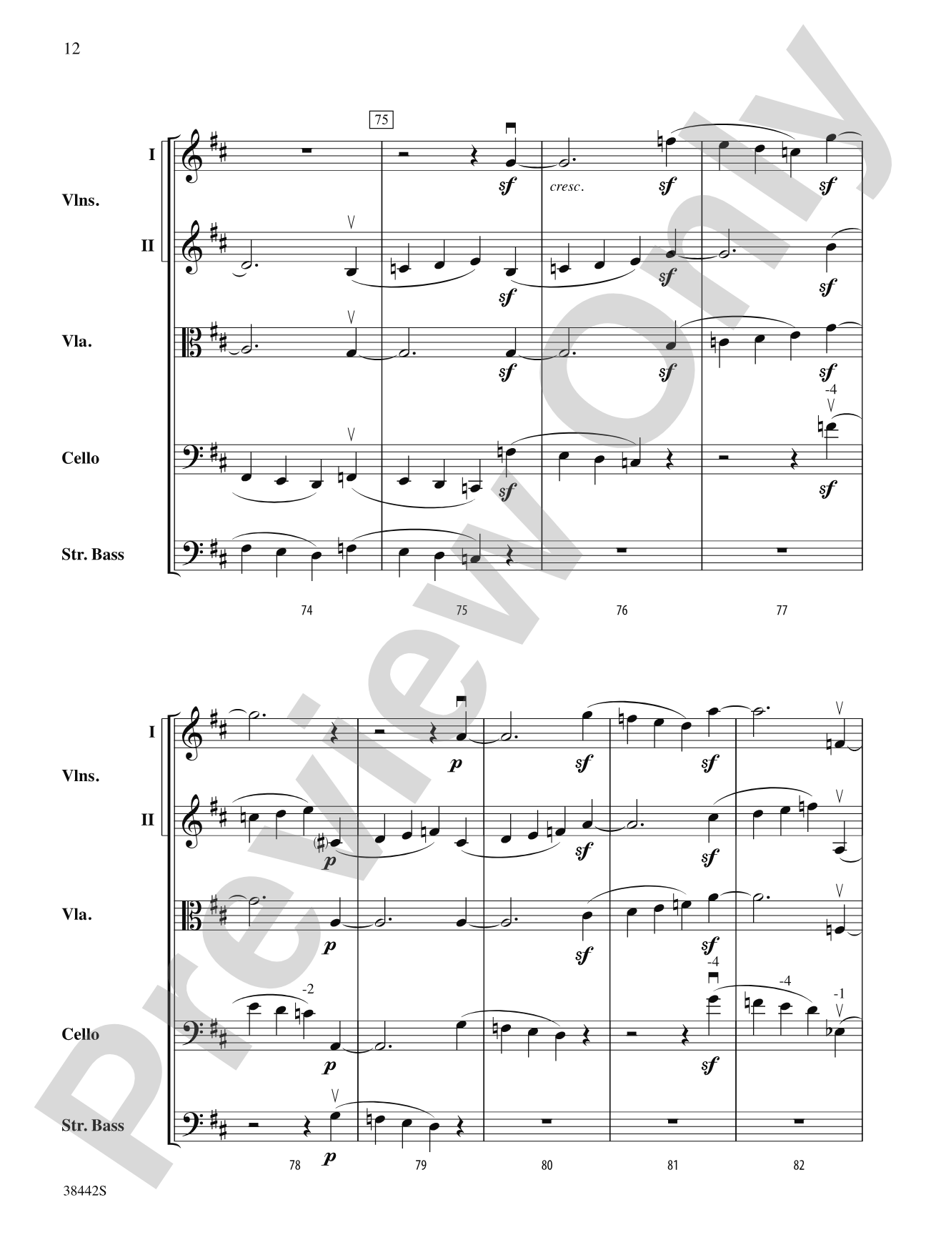 Sonata, Op. 10, No. 3: String Orchestra Conductor Score & Parts