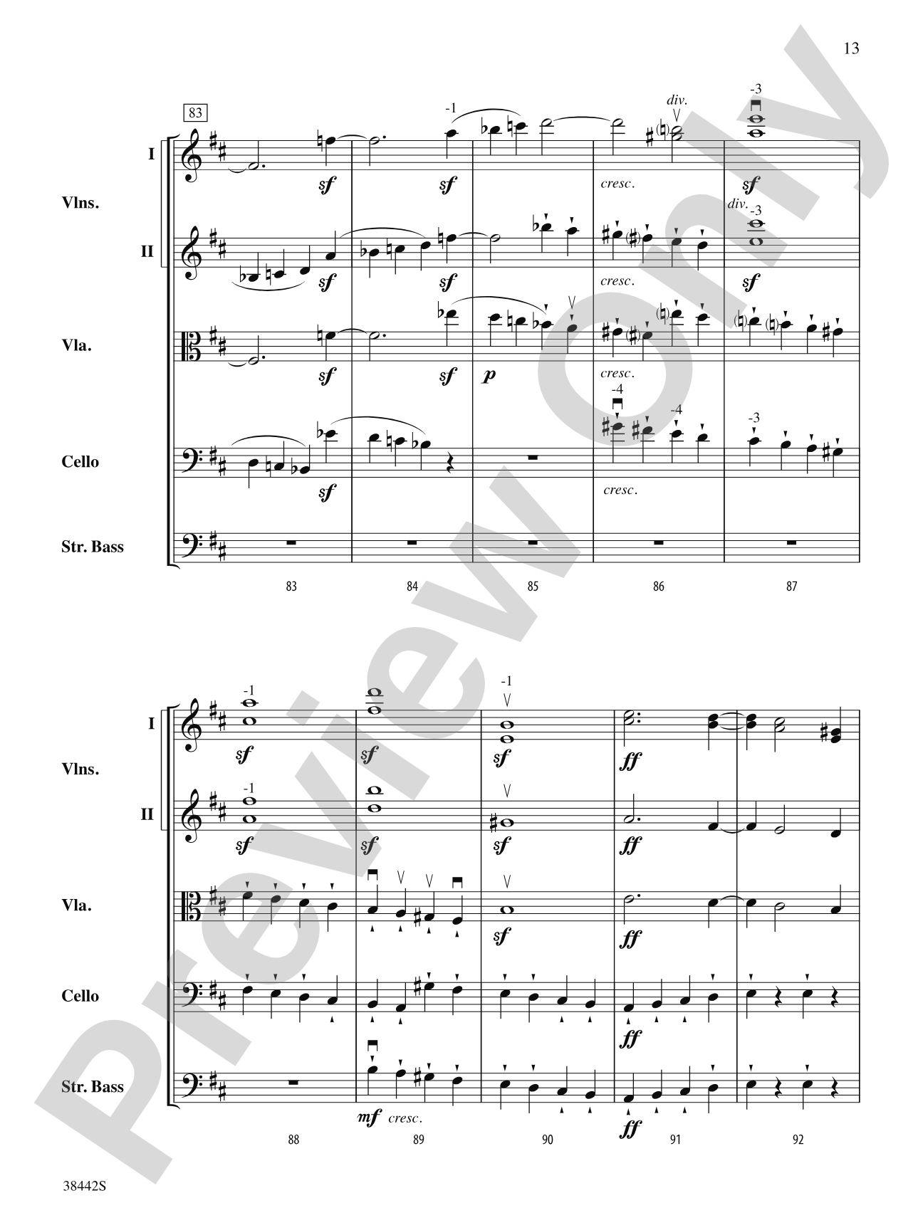 Sonata, Op. 10, No. 3: String Orchestra Conductor Score & Parts