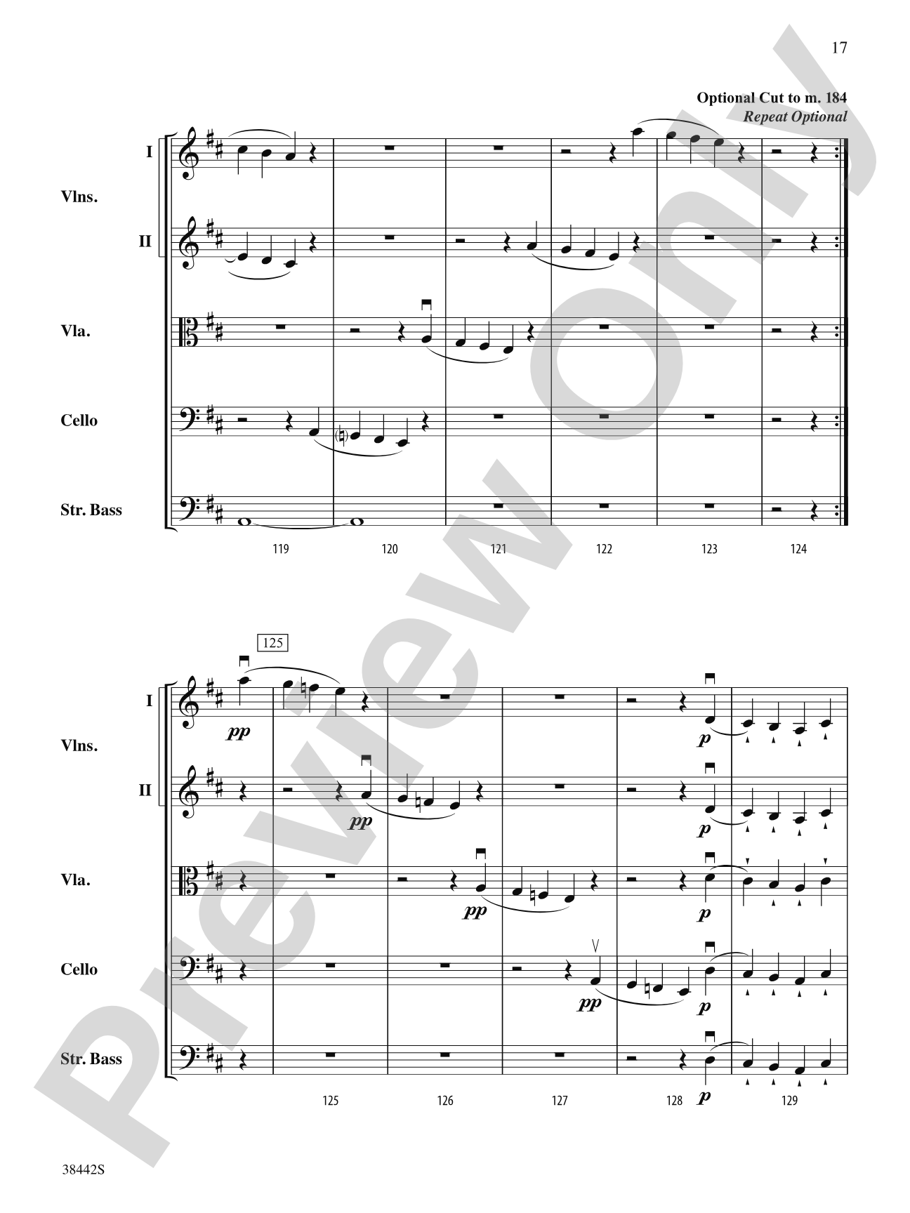 Sonata, Op. 10, No. 3: String Orchestra Conductor Score & Parts