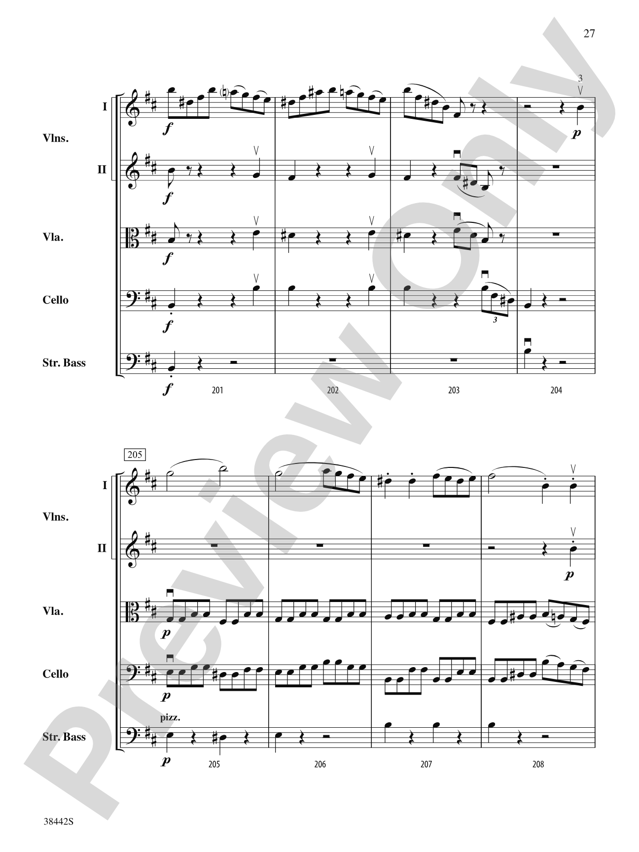 Sonata, Op. 10, No. 3: String Orchestra Conductor Score & Parts