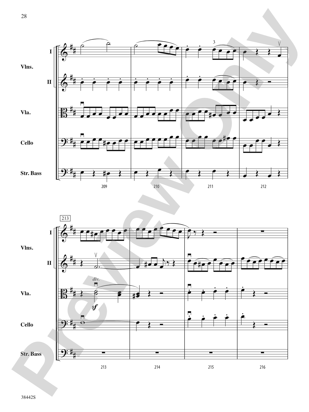Sonata, Op. 10, No. 3: String Orchestra Conductor Score & Parts