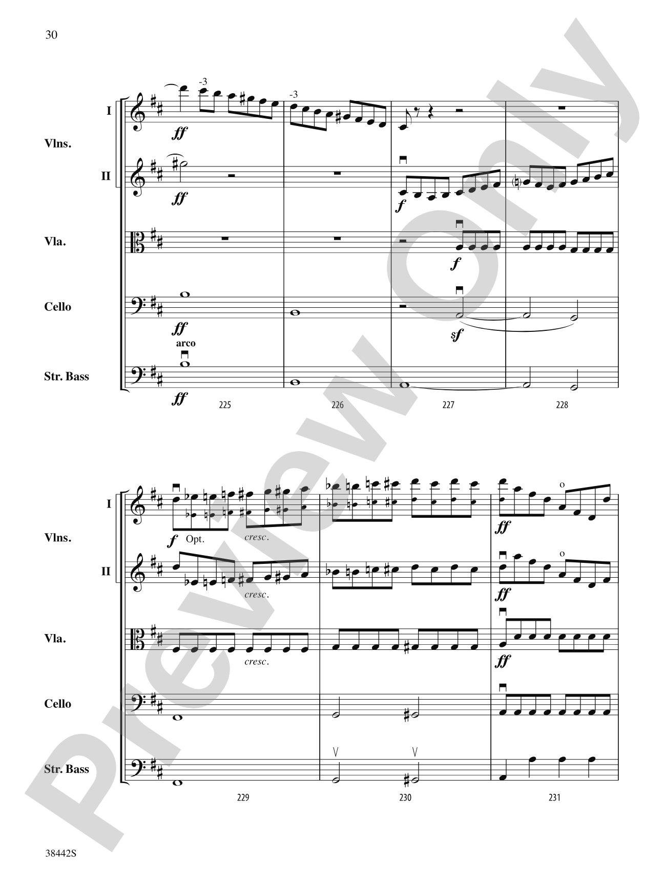 Sonata, Op. 10, No. 3: String Orchestra Conductor Score & Parts