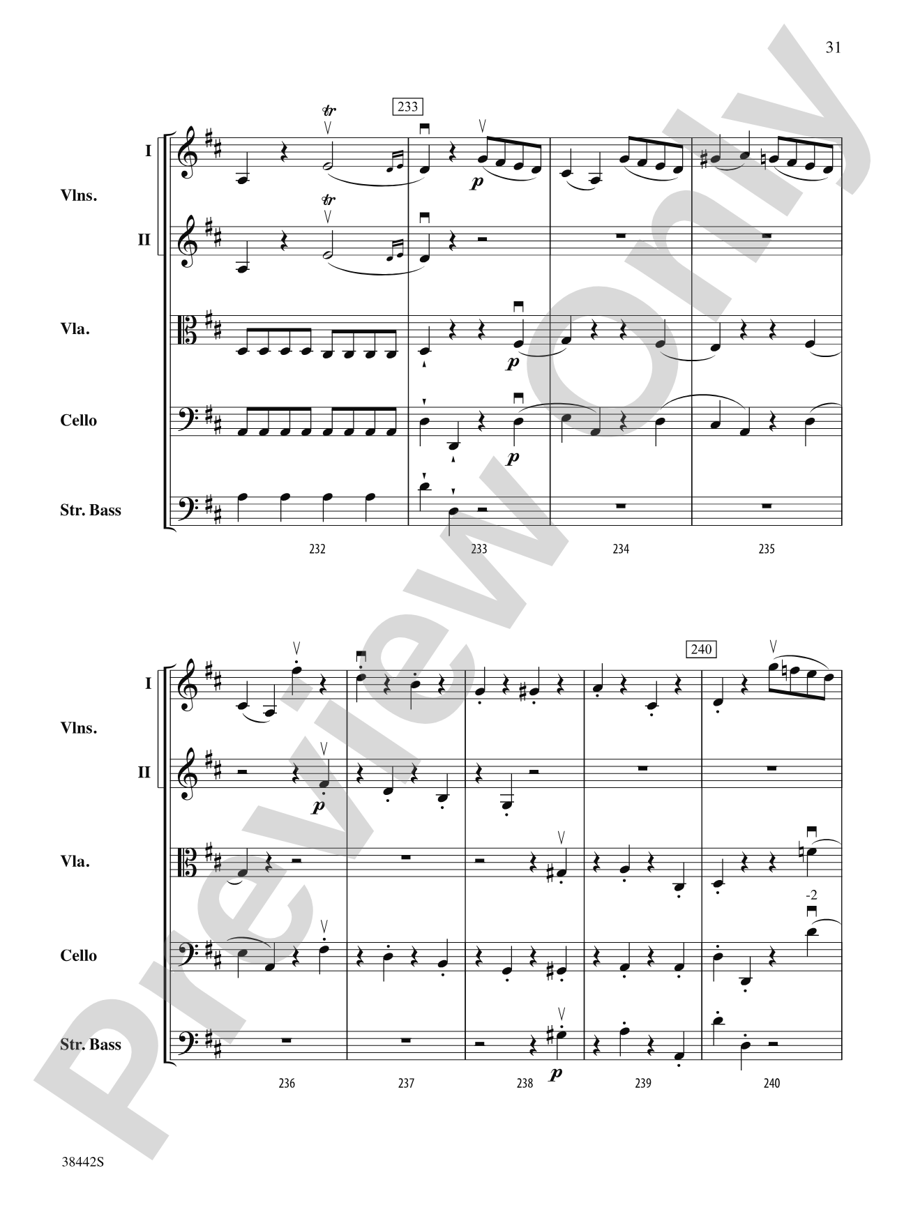 Sonata, Op. 10, No. 3: String Orchestra Conductor Score & Parts