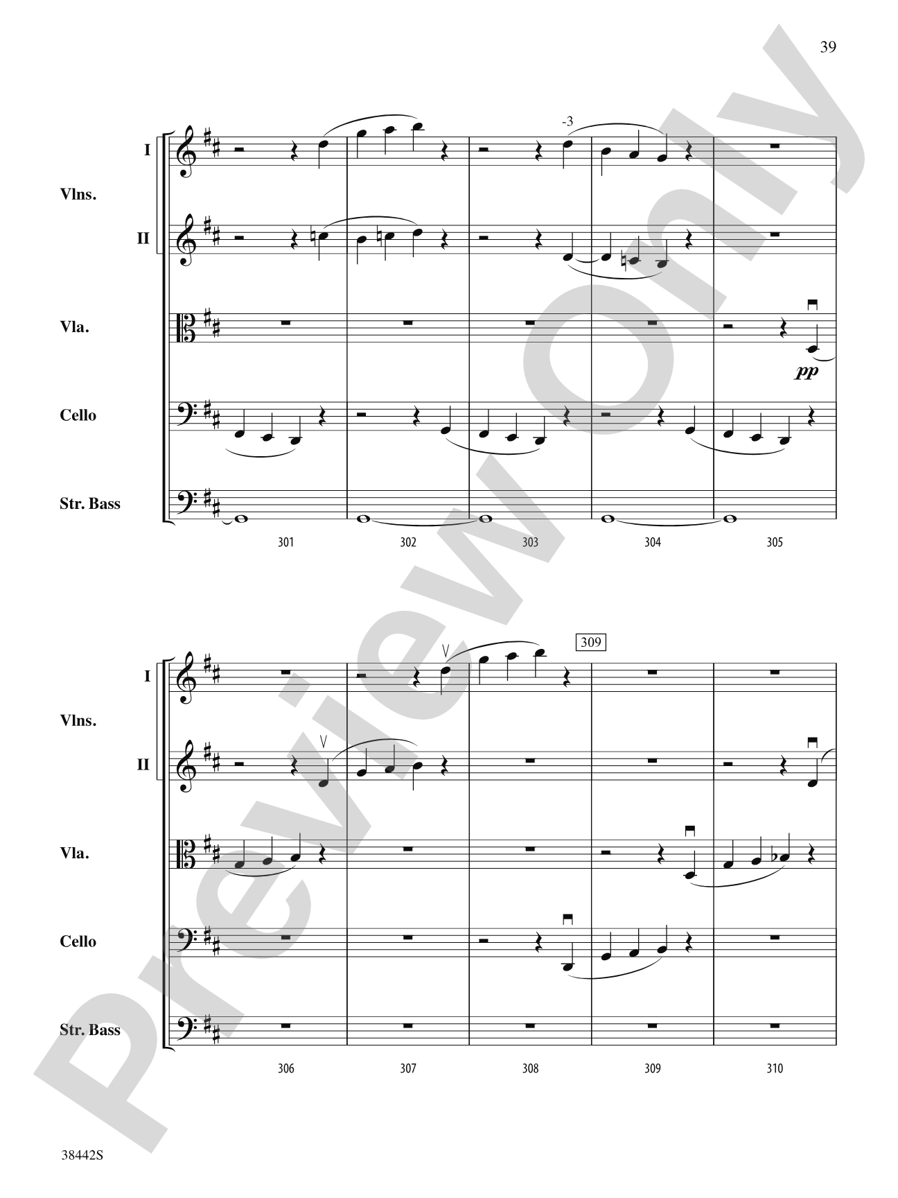 Sonata, Op. 10, No. 3: String Orchestra Conductor Score & Parts