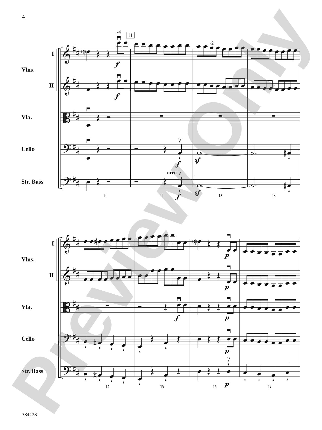 Sonata, Op. 10, No. 3: String Orchestra Conductor Score & Parts