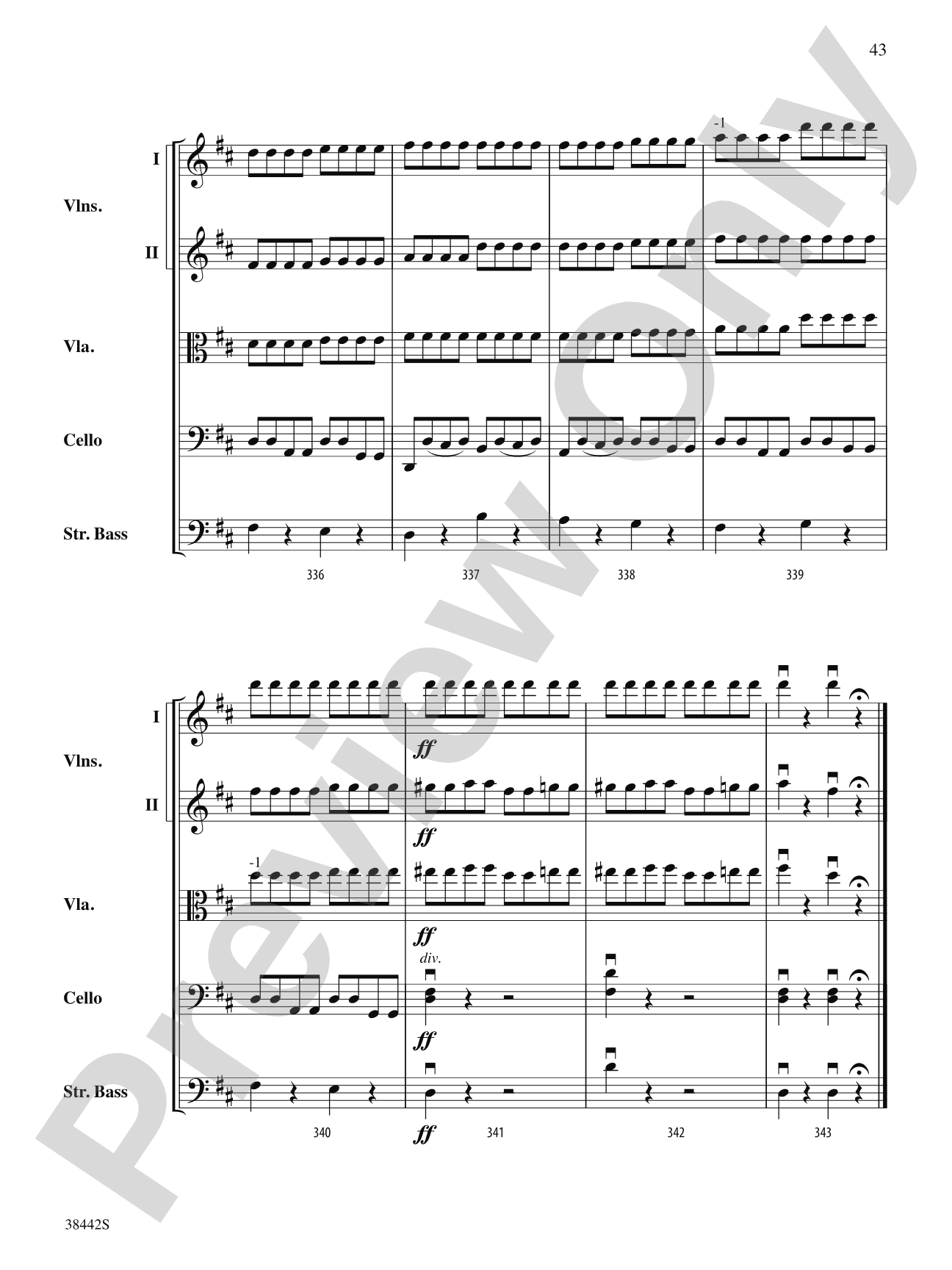 Sonata, Op. 10, No. 3: String Orchestra Conductor Score & Parts