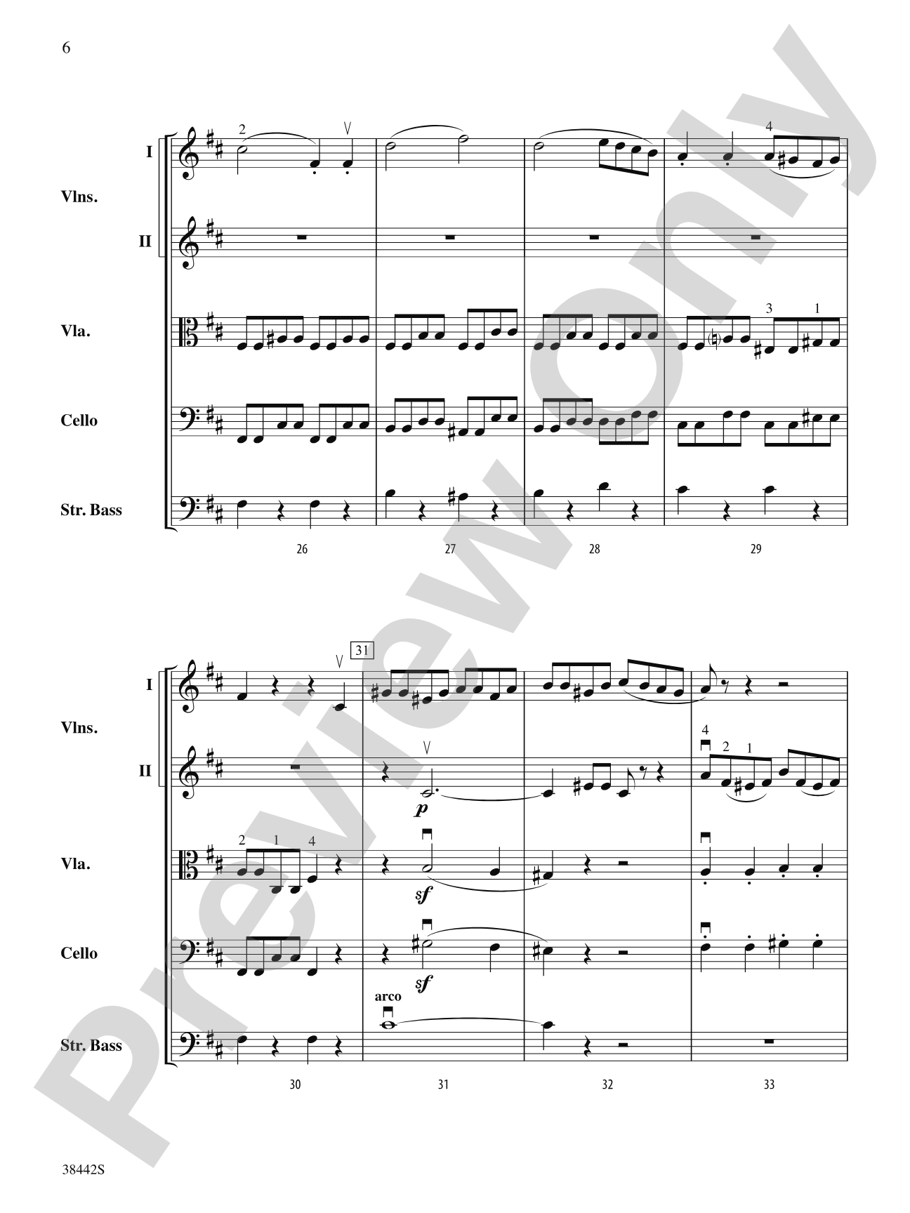 Sonata, Op. 10, No. 3: String Orchestra Conductor Score & Parts