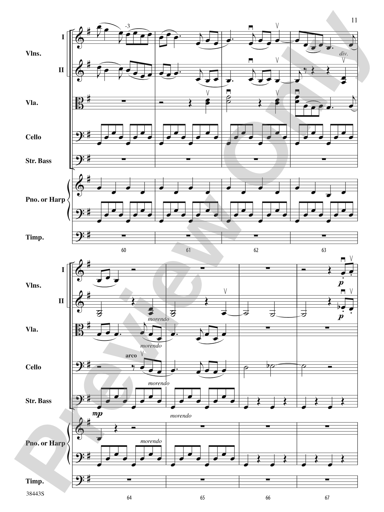 Theme from Symphony No. 1, Movement 3: String Orchestra Conductor Score & Parts