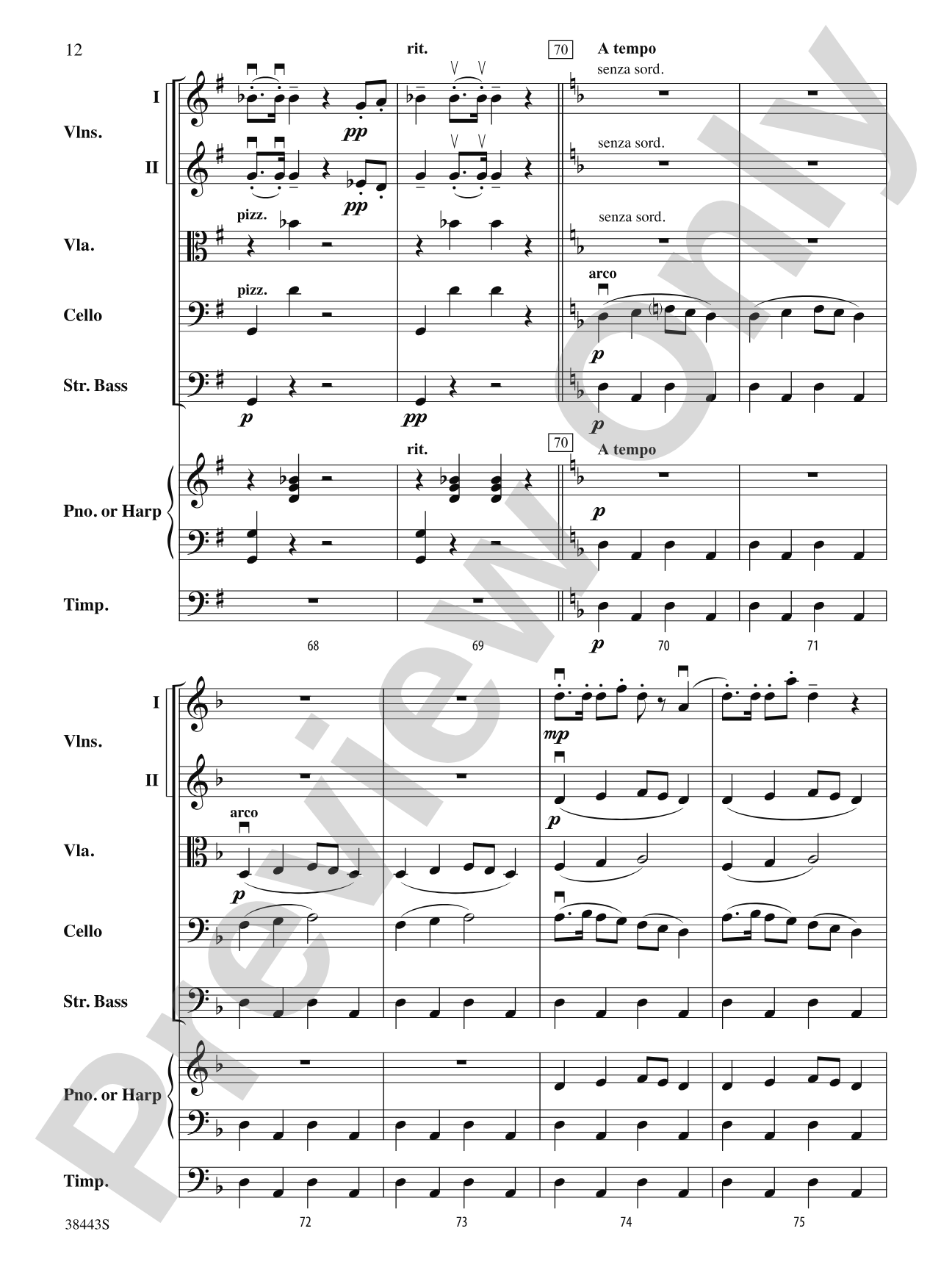 Theme from Symphony No. 1, Movement 3: String Orchestra Conductor Score & Parts