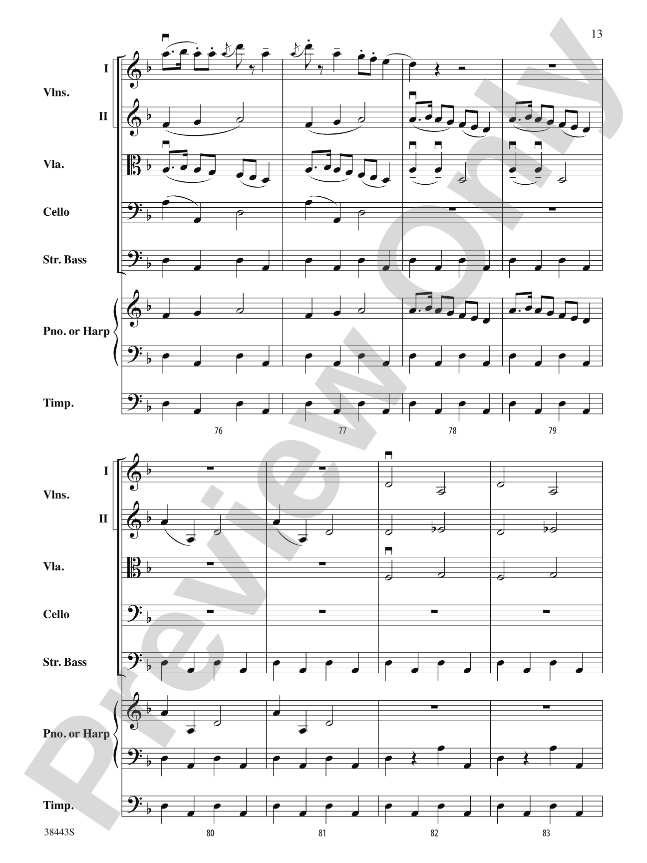 Theme from Symphony No. 1, Movement 3: String Orchestra Conductor Score & Parts