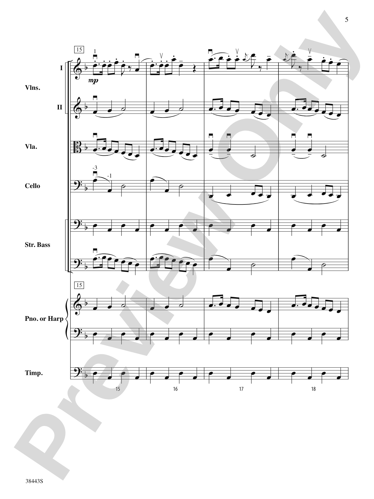 Theme from Symphony No. 1, Movement 3: String Orchestra Conductor Score & Parts