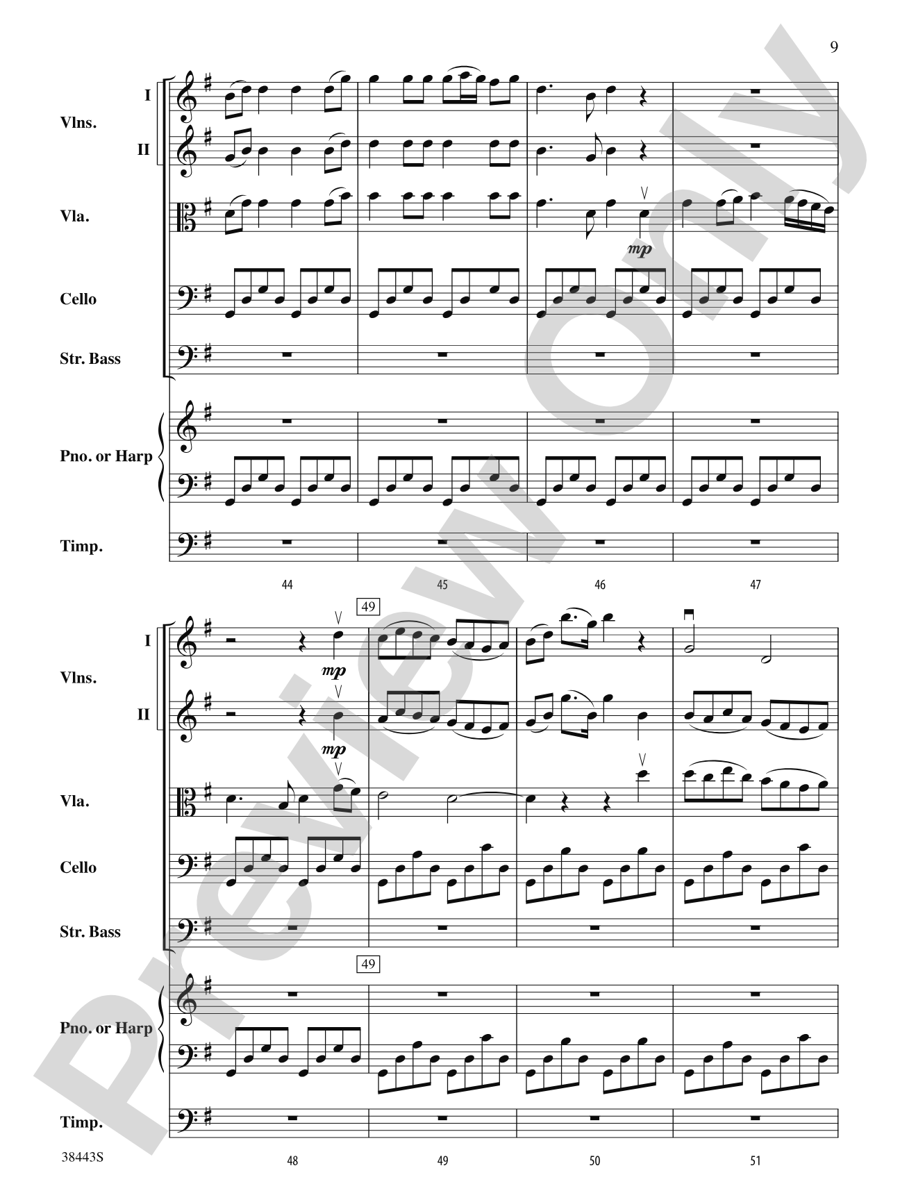 Theme from Symphony No. 1, Movement 3: String Orchestra Conductor Score & Parts