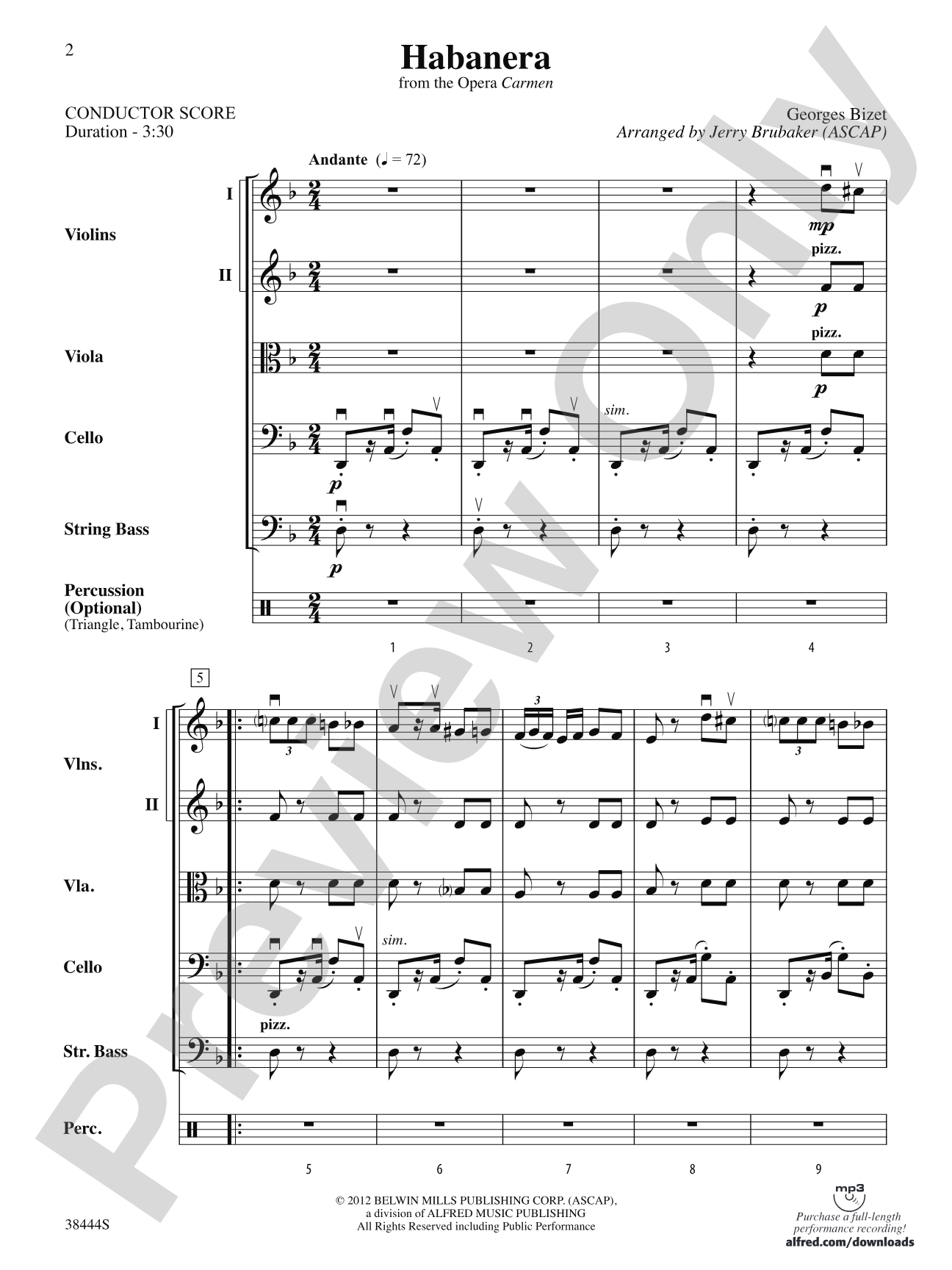 Habanera (from the opera Carmen): Score