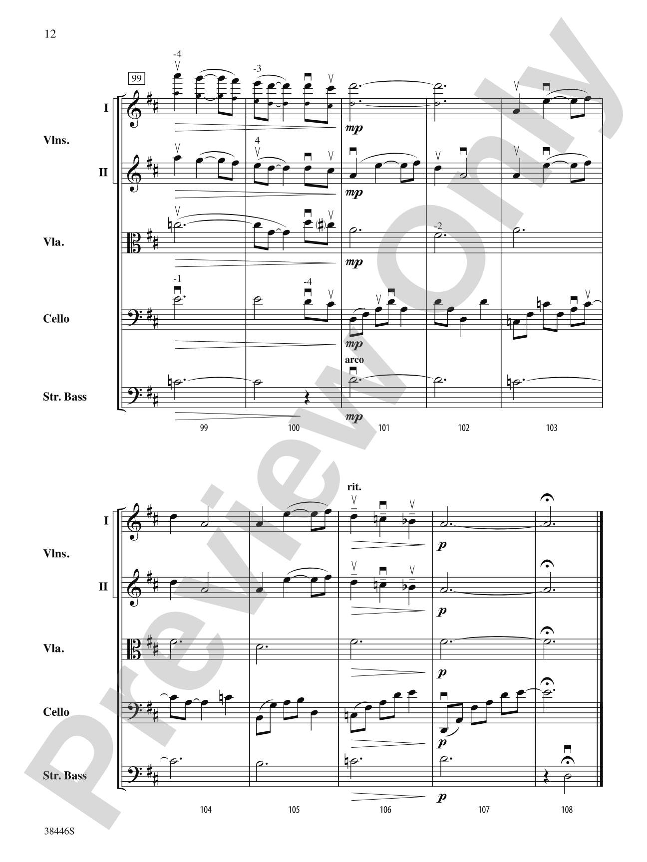 Open Arms: String Orchestra Conductor Score & Parts