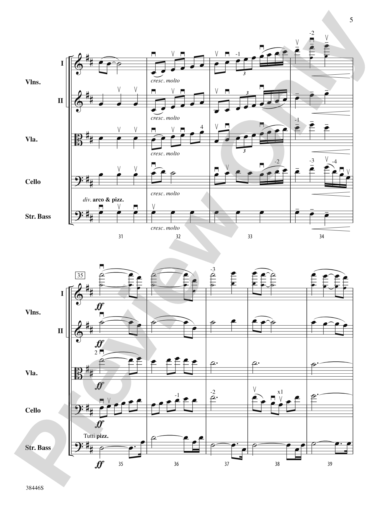 Open Arms: String Orchestra Conductor Score & Parts