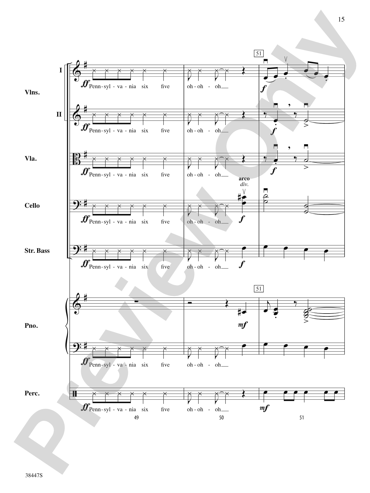Pennsylvania 6-5000: String Orchestra Conductor Score & Parts