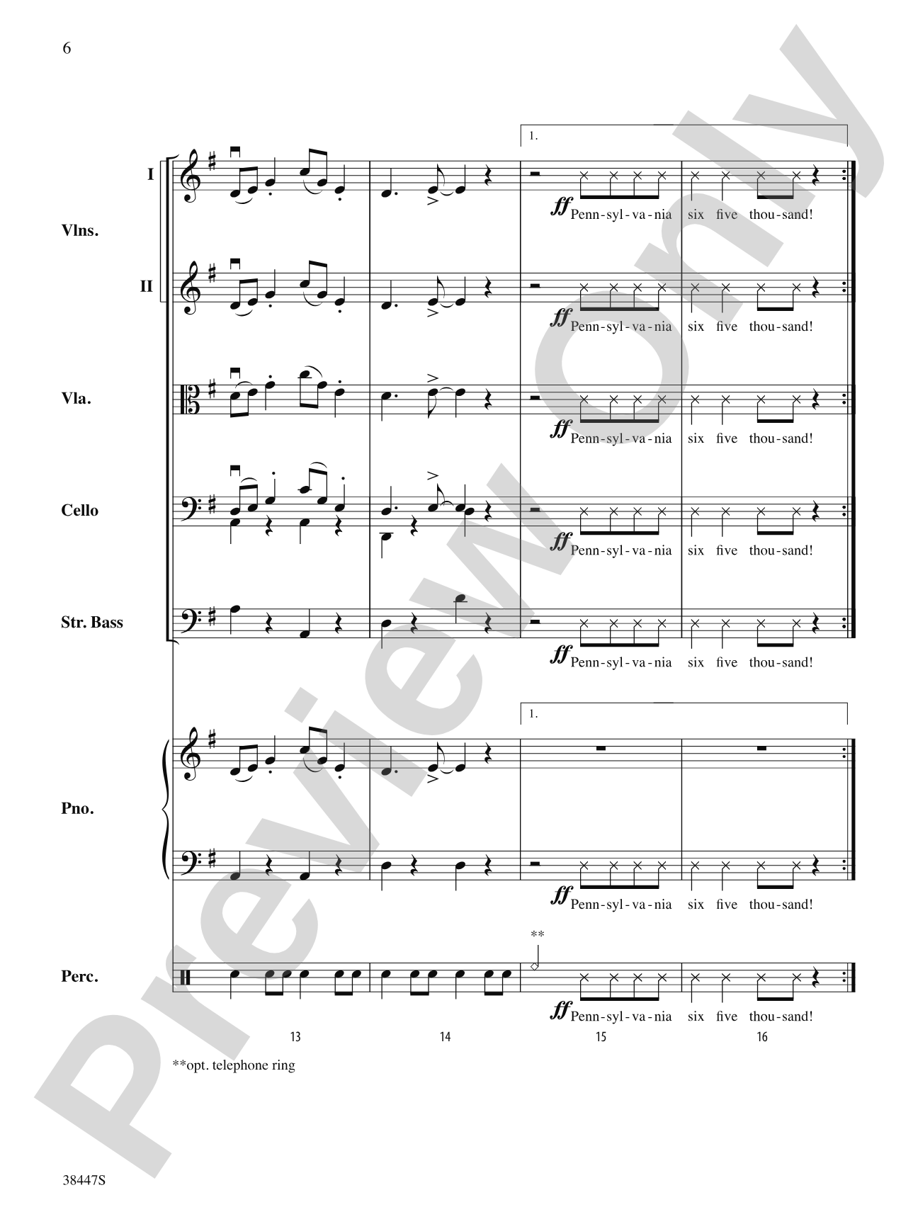 Pennsylvania 6-5000: String Orchestra Conductor Score & Parts