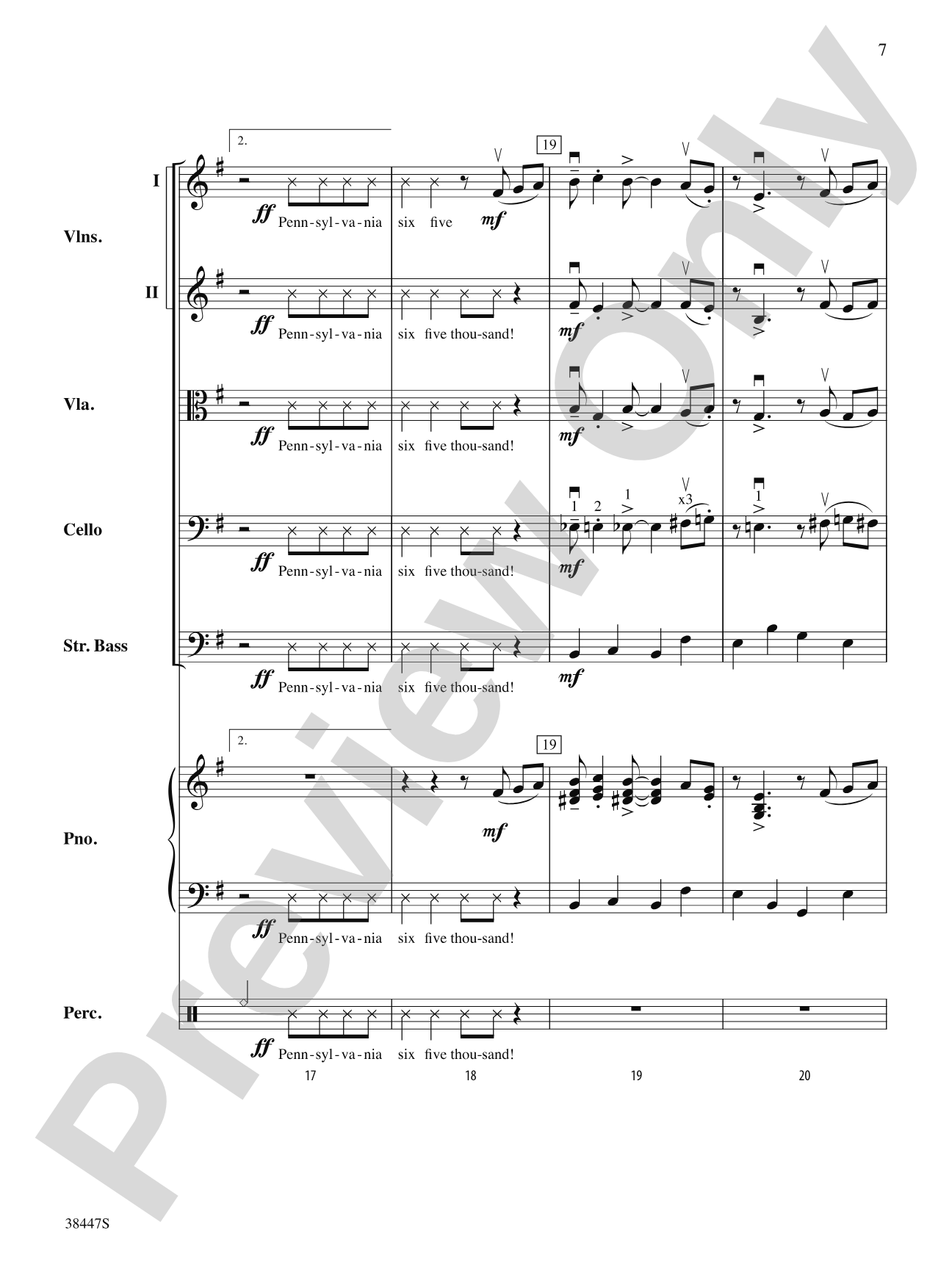 Pennsylvania 6-5000: String Orchestra Conductor Score & Parts