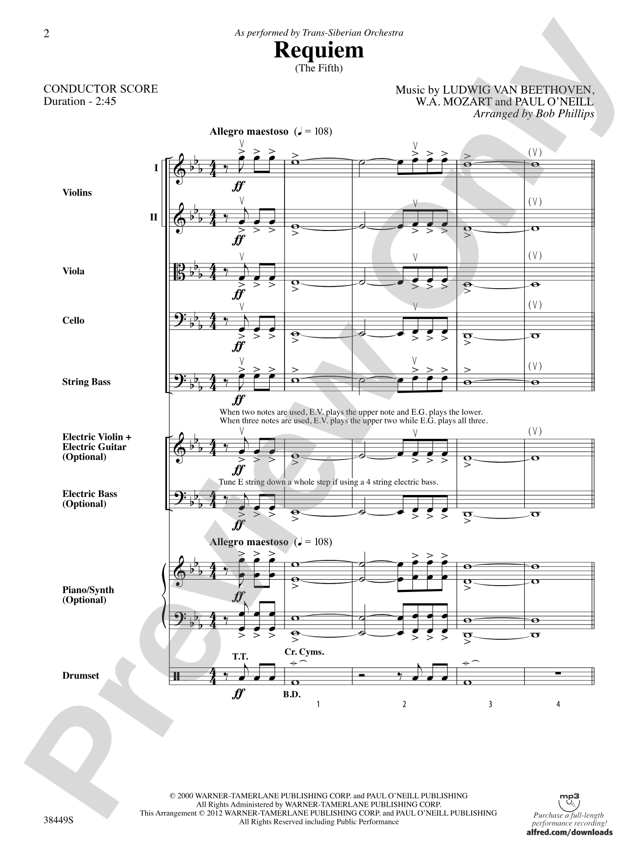Requiem (The Fifth): String Orchestra Conductor Score & Parts