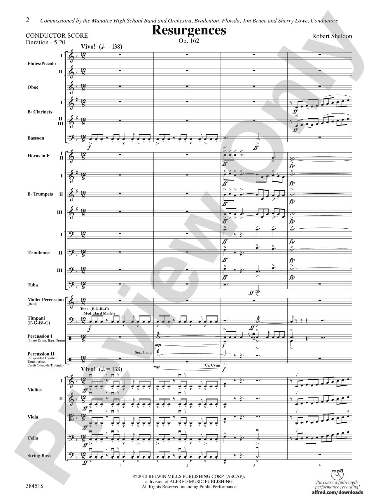 Resurgences: Full Orchestra Conductor Score & Parts