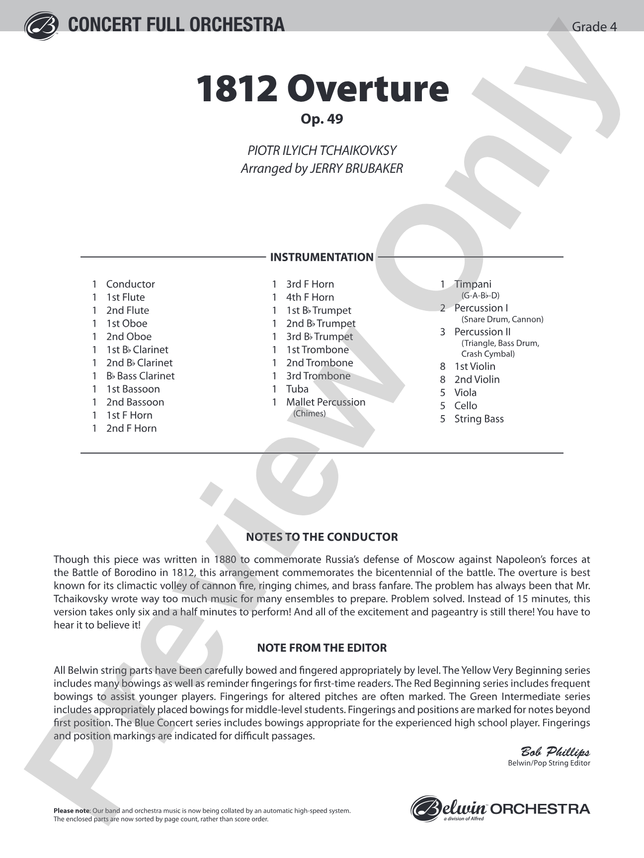 1812 Overture: Score