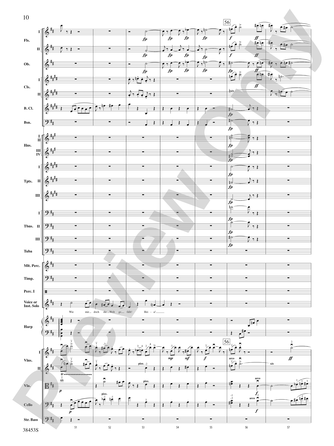 Ging heut Morgen übers Feld: Full Orchestra Conductor Score & Parts