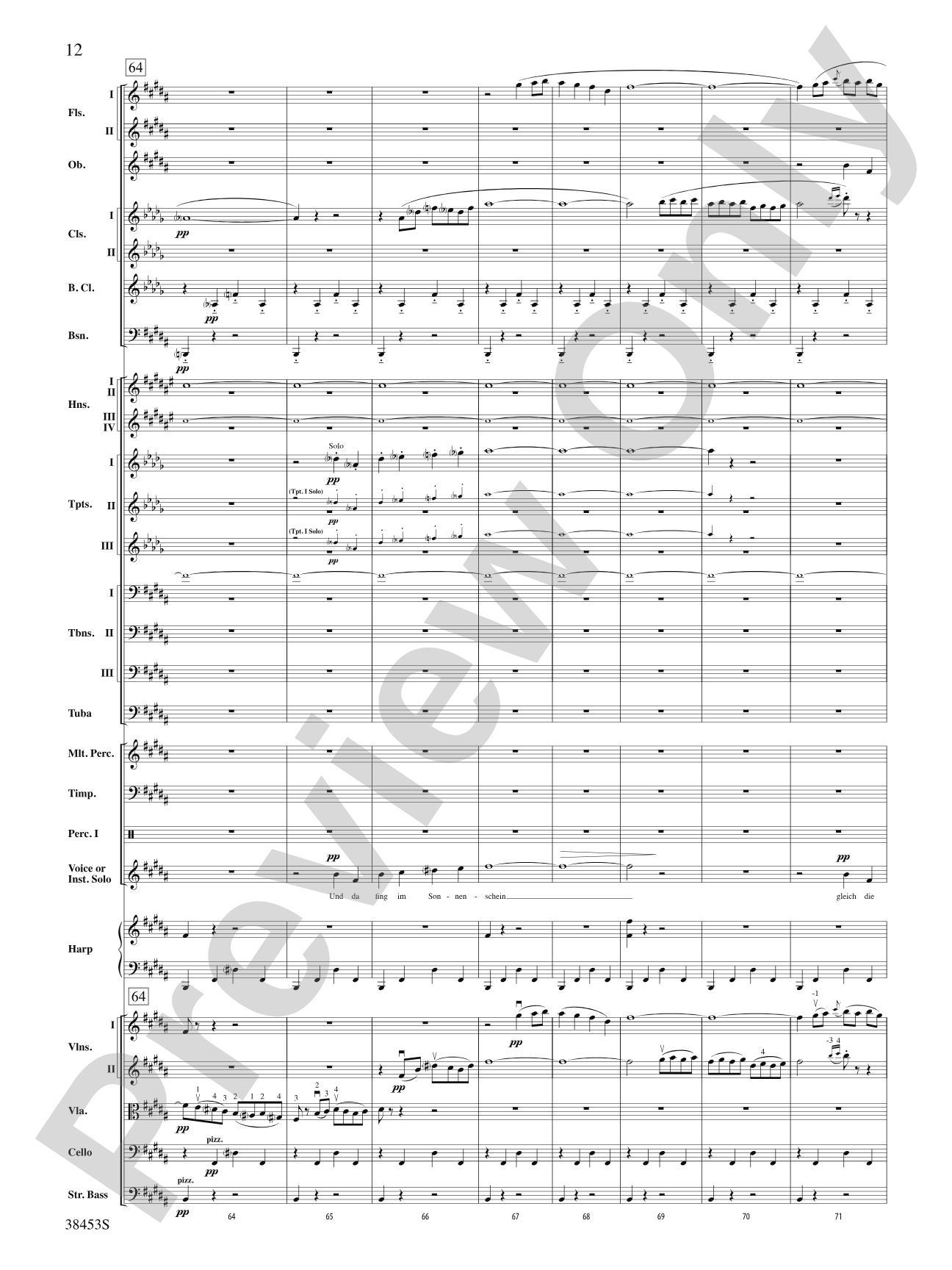 Ging heut Morgen übers Feld: Full Orchestra Conductor Score & Parts